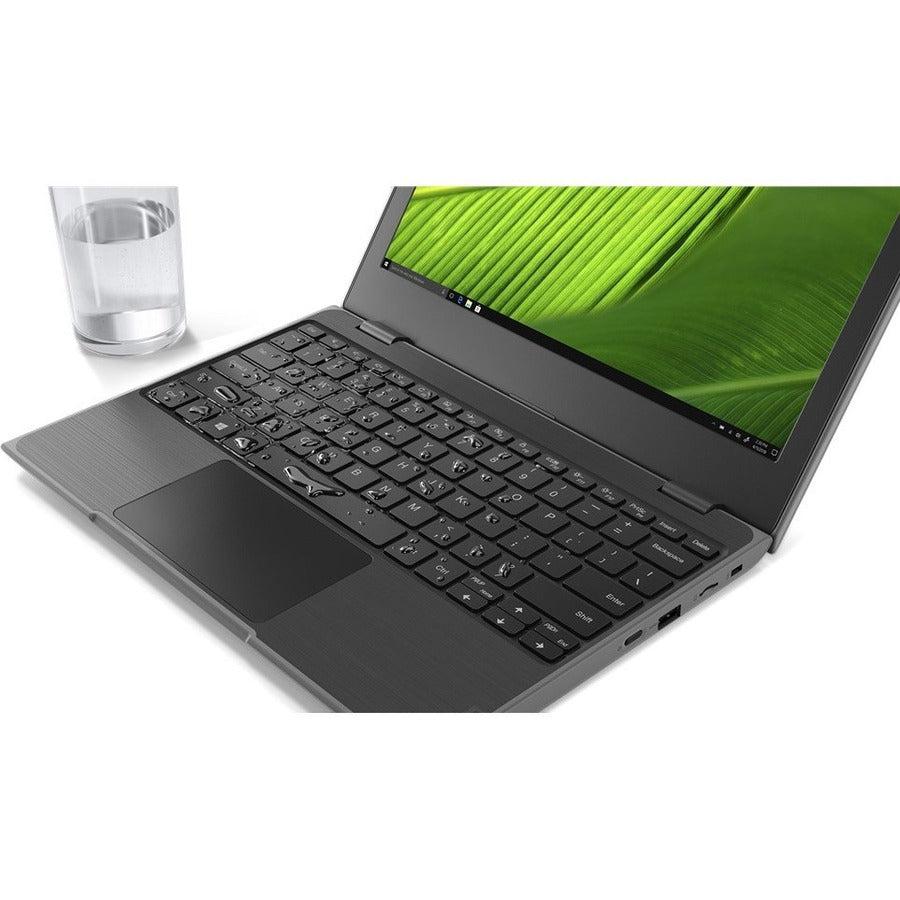 Lenovo 100e Windows 2nd Gen 81M80080US 11.6" Netbook - HD - 1366 x 768 - Intel Celeron N4020 Dual-core (2 Core) 1.10 GHz - 4 GB Total RAM - 4 GB On-board Memory - 128 GB SSD - Black