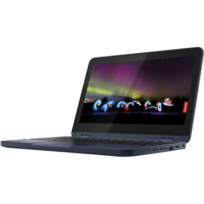 Lenovo 300W Gen 3 82J1 - Flip Design - Amd 3000 Series 3015E / 1.2 Ghz - Win 11 Pro National Academic - Radeon Graphics - 4 Gb Ram - 128 Gb Ssd Nvme - 11.6" Ips Touchscreen 1366 X 768 (Hd) - Wi-Fi 6 - Abyss Blue - Kbd: Us