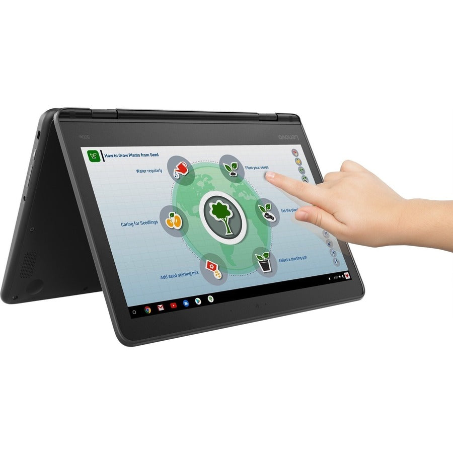 Lenovo 300e Chromebook 2nd Gen 81MB0065US 11.6 Touchscreen Convertible 2 in 1 Chromebook - HD - Intel Celeron N4120 - 8 GB - 64 GB Flash Memory - English Keyboard - Black"