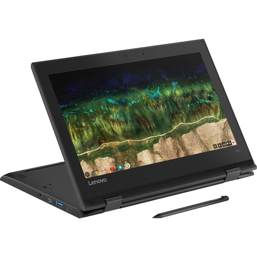 Lenovo 500E Chromebook 2Nd Gen 81Mc004Uus 11.6" Touchscreen Convertible 2 In 1 Chromebook - Hd - 1366 X 768 - Intel Celeron N4120 Quad-Core (4 Core) 1.10 Ghz - 8 Gb Total Ram - 64 Gb Flash Memory - Black