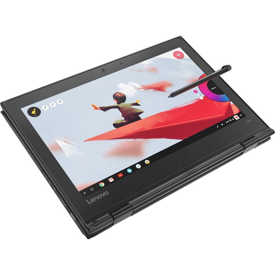 Lenovo 500E Chromebook 2Nd Gen 81Mc004Uus 11.6" Touchscreen Convertible 2 In 1 Chromebook - Hd - 1366 X 768 - Intel Celeron N4120 Quad-Core (4 Core) 1.10 Ghz - 8 Gb Total Ram - 64 Gb Flash Memory - Black