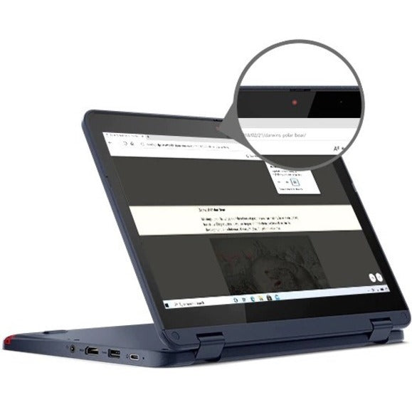 Lenovo 500w Gen 3 82J3001AUS 11.6" Touchscreen Convertible 2 in 1 Notebook - HD - 1366 x 768 - Intel Celeron N5100 Quad-core (4 Core) 1.10 GHz - 4 GB Total RAM - 4 GB On-board Memory - 128 GB SSD - Abyss Blue
