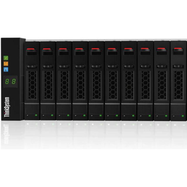 Lenovo Ds4200 Sff Sas Dual Contr Disk Array Rack (2U) Black, Stainless Steel