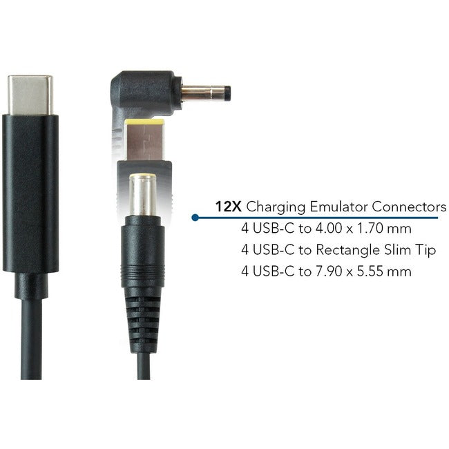 Lenovo Emulator Charging Cables - 3X 4-Packs Of Usb-C To 4.00 X 1.70Mm, Rectangl