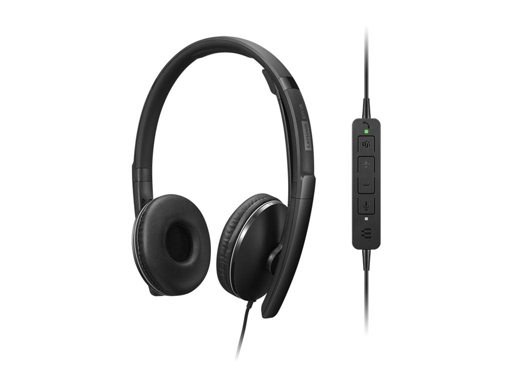 Lenovo Gen 2 - Headset - on-ear - wired - USB-A - black 4XD1P83425