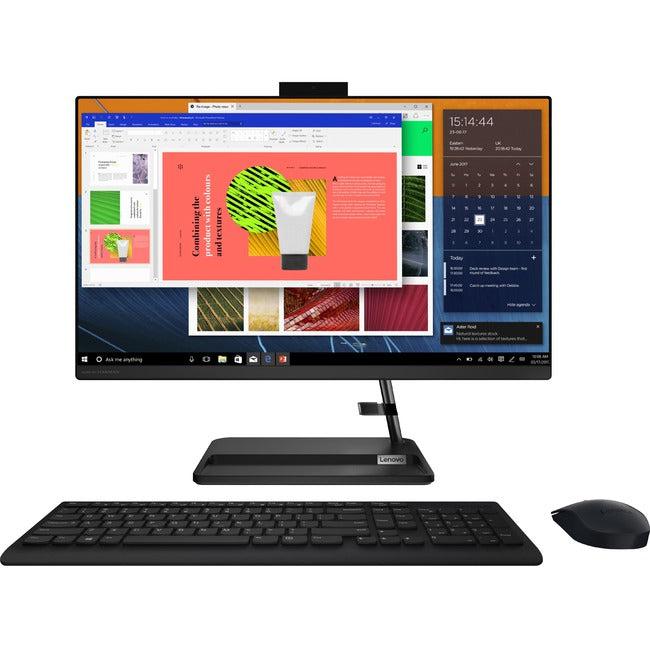 Lenovo IdeaCentre 3 24ALC6 F0G100LCUS All-in-One Computer - AMD Ryzen 5 5500U - 8 GB - 256 GB SSD - 23.8 Full HD - Desktop - Black"