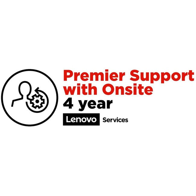 Lenovo Onsite + Premier Support - Extended Service Agreement - Parts And Labor - 4 Years - On-Site - Response Time: Nbd - For Thinkbook 13, 14, 15, Thinkpad E48X, E49X, E58X, E59X, Thinkpad Yoga 11E (5Th Gen)