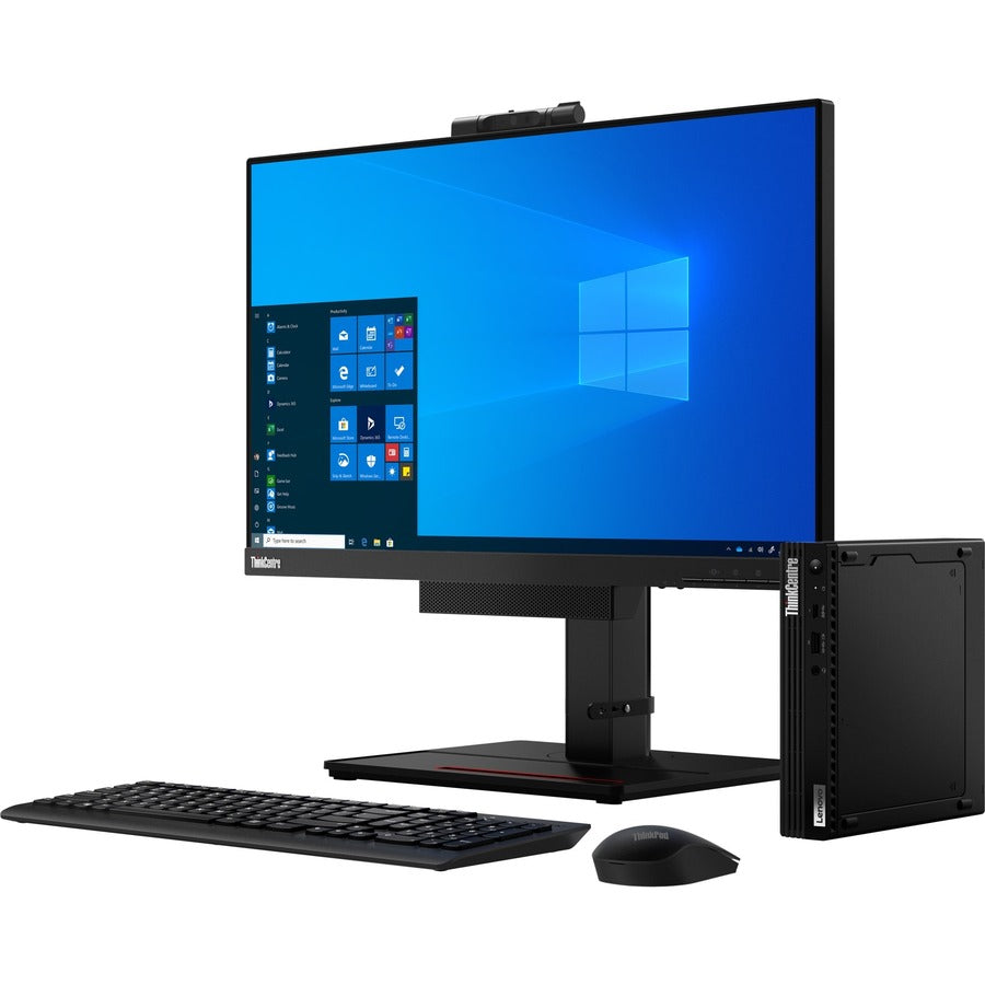 Lenovo ThinkCentre M80q 11DN0097US Desktop Computer - Intel Core i3 10th Gen i3-10100T Quad-core (4 Core) 3 GHz - 8 GB RAM DDR4 SDRAM - 128 GB M.2 PCI Express NVMe 3.0 x2 SSD - Tiny - Black