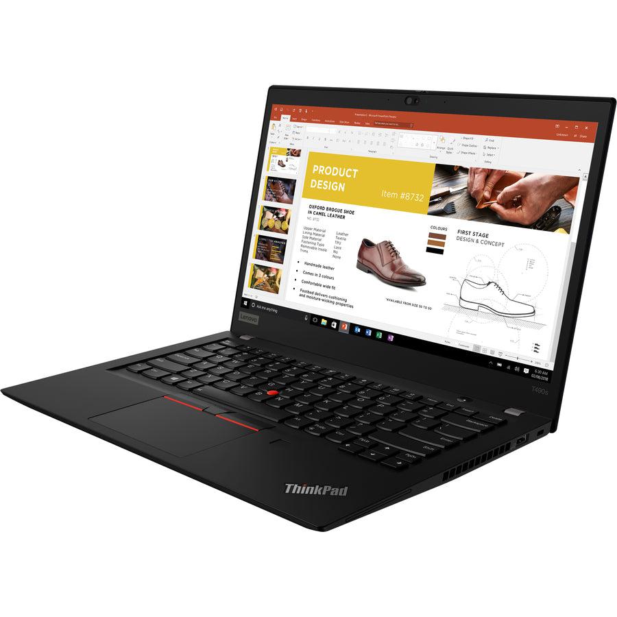 Lenovo ThinkPad T490s 20NX002XUS 14" Notebook - 1920 x 1080 - Intel Core i7 8th Gen i7-8665U Quad-core (4 Core) 1.90 GHz - 8 GB Total RAM - 256 GB SSD - Black