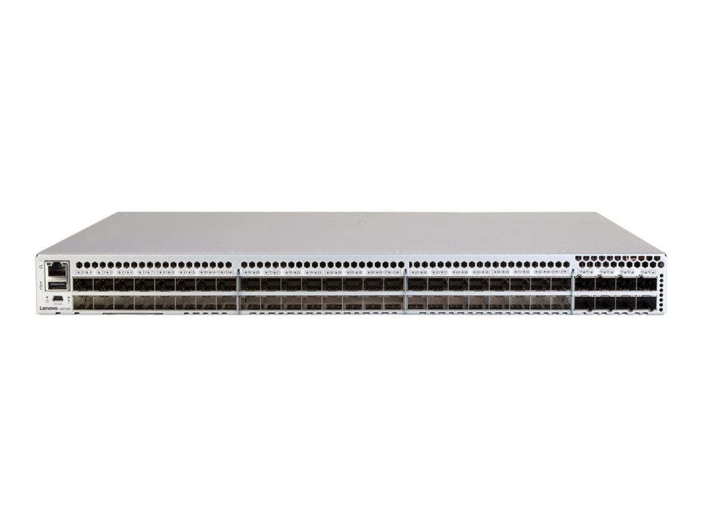 Lenovo ThinkSystem DB720S - Switch - managed - 24 x 64Gb Fibre Channel SFP+ - desktop, rack-mountable - with 24x 32 Gbps SW SFP+ 7D5JA000WW