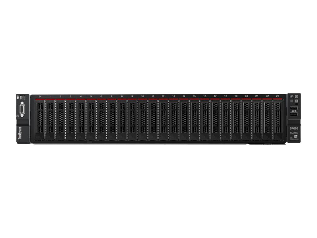 Lenovo ThinkSystem SR665 7D2V - Server - rack-mountable 2U - 2-way - 1 x EPYC 7763 / up to 3.5 GHz - RAM 32 GB - SAS - hot-swap 7D2V1005NA
