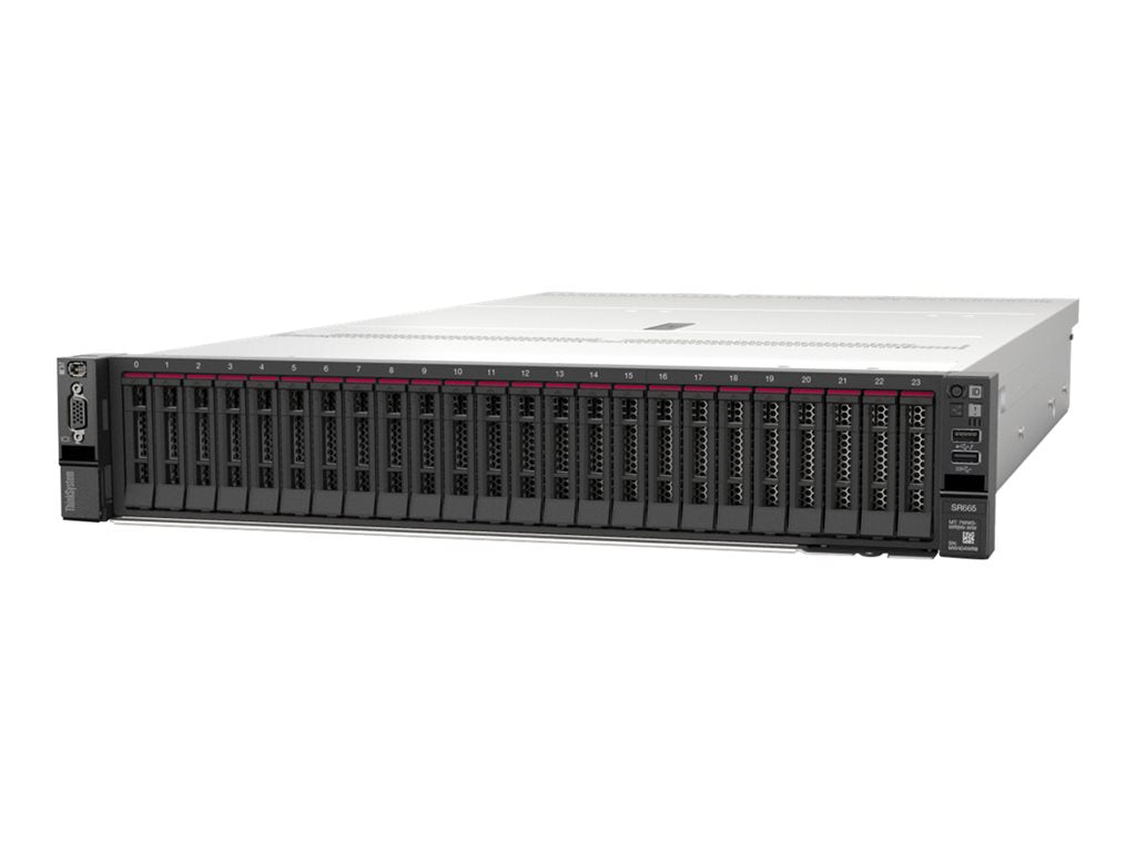 Lenovo ThinkSystem SR665 7D2V - Server - rack-mountable 2U - 2-way - 1 x EPYC 7763 / up to 3.5 GHz - RAM 32 GB - SAS - hot-swap 7D2V1005NA