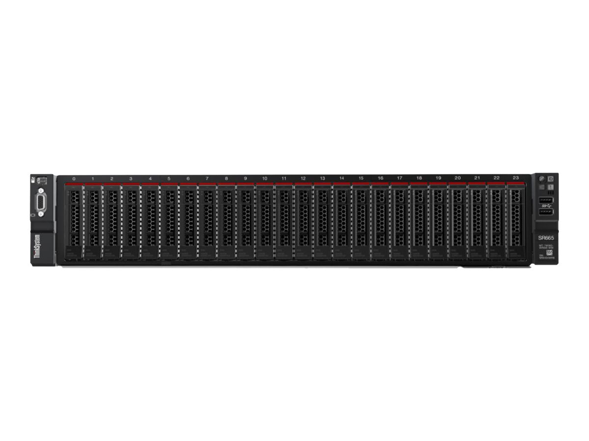 Lenovo ThinkSystem SR665 7D2V - Server - rack-mountable 2U - 2-way - 1 x EPYC 7763 / up to 3.5 GHz - RAM 32 GB - SAS - hot-swap 7D2V1005NA