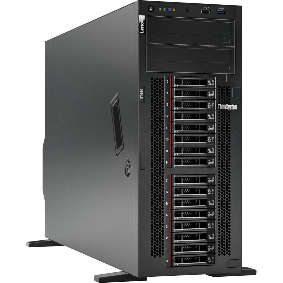 Lenovo ThinkSystem ST550 7X10A0AZNA 4U Tower Server - Intel Xeon Silver 4208 2.10 GHz - 16 GB RAM - 12Gb/s SAS, Serial ATA/600 Controller
