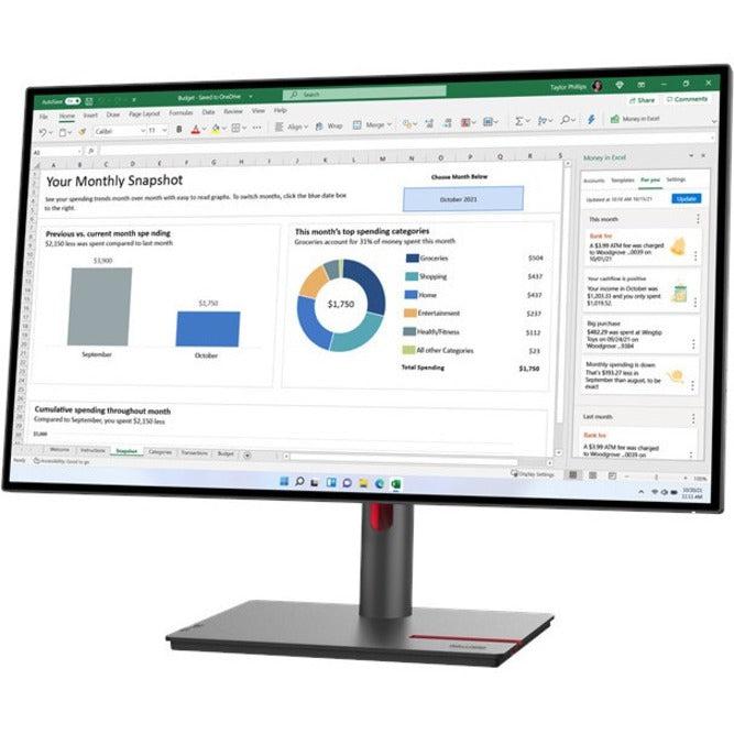 Lenovo ThinkVision P27h-30 27 Inch QHD IPS Monitor 63A1ZAR1US