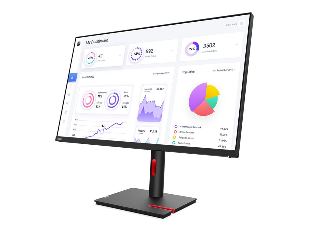 Lenovo ThinkVision T32p-30 - LED monitor - 31.5 - 3840 x 2160 4K - IPS - 350 cd/mï¿½ - 1000:1 - HDR10 - 4 ms - HDMI 63D2ZAR1US