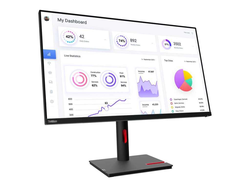 Lenovo ThinkVision T32p-30 - LED monitor - 31.5 - 3840 x 2160 4K - IPS - 350 cd/mï¿½ - 1000:1 - HDR10 - 4 ms - HDMI 63D2ZAR1US