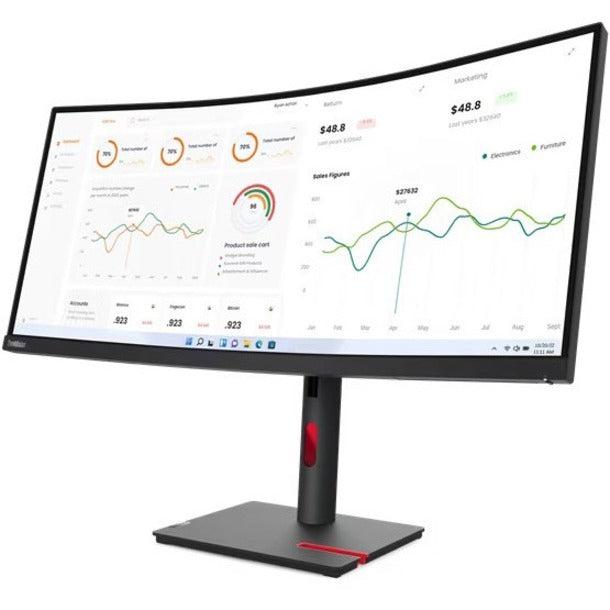 Lenovo ThinkVision T34w-30 34" WQHD Curved Monitor - VA Display 21:9 Ultrawide 63D4GAR1US
