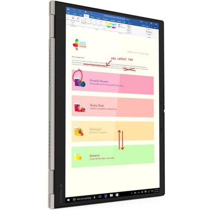 Lenovo Thinkpad X1 Titanium Yoga Hybrid (2-In-1) 34.3 Cm (13.5") Touchscreen Quad Hd Intel® Core™ I7 16 Gb Lpddr4X-Sdram 512 Gb Ssd Wi-Fi 6 (802.11Ax) Windows 11 Pro