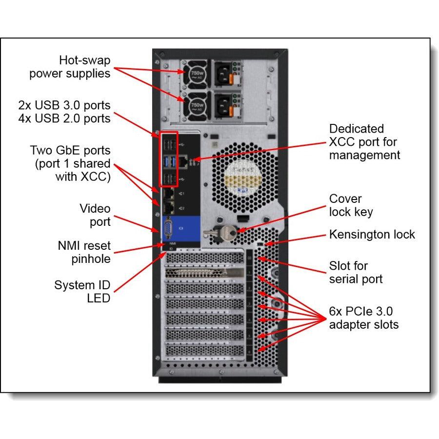 Lenovo Thinksystem St550 Server 61.44 Tb 1.86 Ghz 16 Gb Tower Intel® Xeon® 5000 Sequence 750 W Ddr4-Sdram