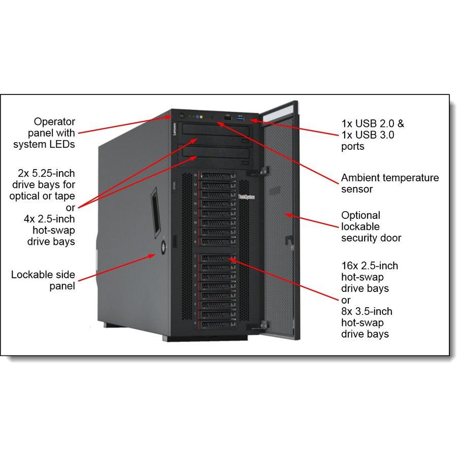 Lenovo Thinksystem St550 Server 61.44 Tb 1.86 Ghz 16 Gb Tower Intel® Xeon® 5000 Sequence 750 W Ddr4-Sdram