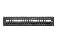 Leviton GigaMax 5e QuickPort Patch Panel - Patch panel - CAT 5e - black - 2U - 19 - 48 ports"
