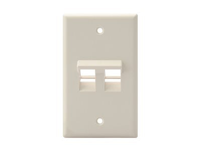 Leviton QuickPort Angled - Flush mount wallplate - light almond - 1-gang - 2 ports