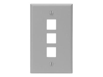 Leviton QuickPort Single-Gang - Mounting plate - gray - 1-gang - 3 ports