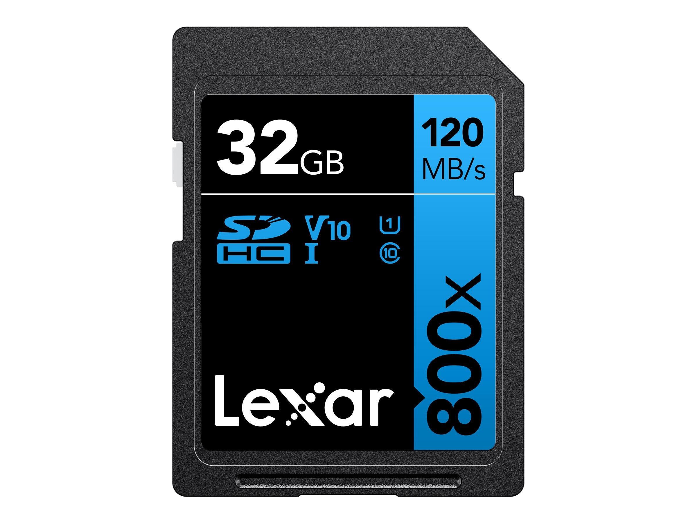 Lexar High Performance BLUE Series - Flash memory card - 32 GB - Video Class V10 / UHS-I U1 / Class10 - 800x - SDHC UHS-I LSD0800P032G-BNNNU