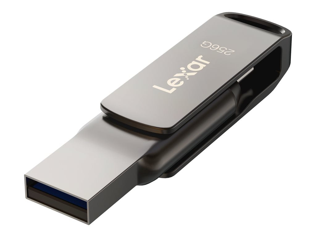 Lexar JumpDrive Dual Drive D400 - USB flash drive - 256 GB - USB 3.1 / USB-C LJDD400256G-BNQNU