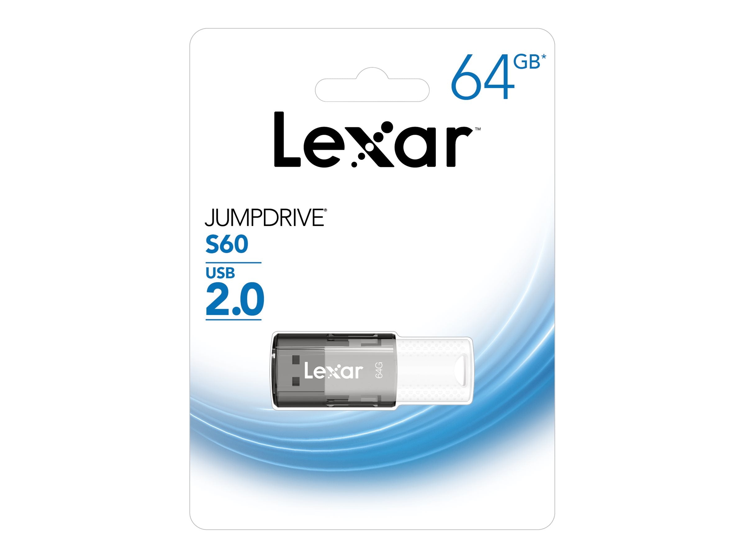 Lexar JumpDrive S60 - USB flash drive - 64 GB - USB 2.0 - black LJDS060064G-BNBNU