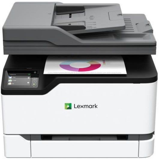 Lexmark Mc3426I Wireless Laser Multifunction Printer-Color-Copier/Scanner-26 Ppm Mono/26 Ppm Color Print-600X600 Print-Automatic Duplex Print-75000 Pages Monthly-251 Sheets Input-Color Scanner-600 Optical Scan-Gigabit Ethernet Ethernet-Wireless Lan