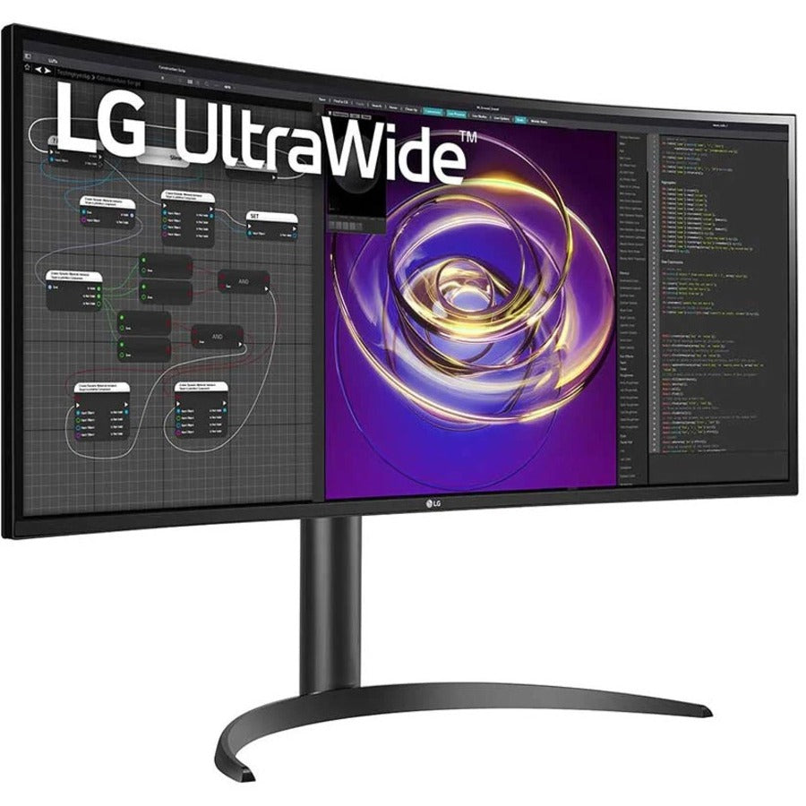 Lg Ultrawide 34Bp85Cn-B 34" Uw-Qhd Curved Screen Edge Led Gaming Lcd Monitor - 21:9 - Glossy Black, Black Hairline, Textured Black