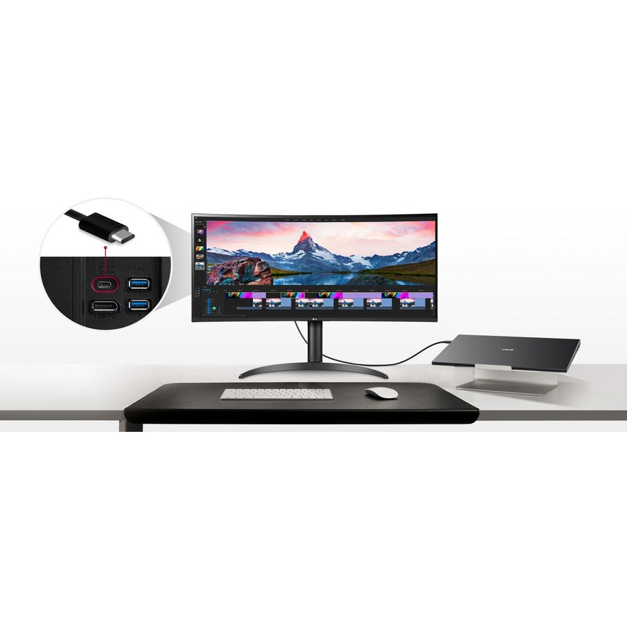 Lg Ultrawide 34Bp85Cn-B 34" Uw-Qhd Curved Screen Edge Led Gaming Lcd Monitor - 21:9 - Glossy Black, Black Hairline, Textured Black