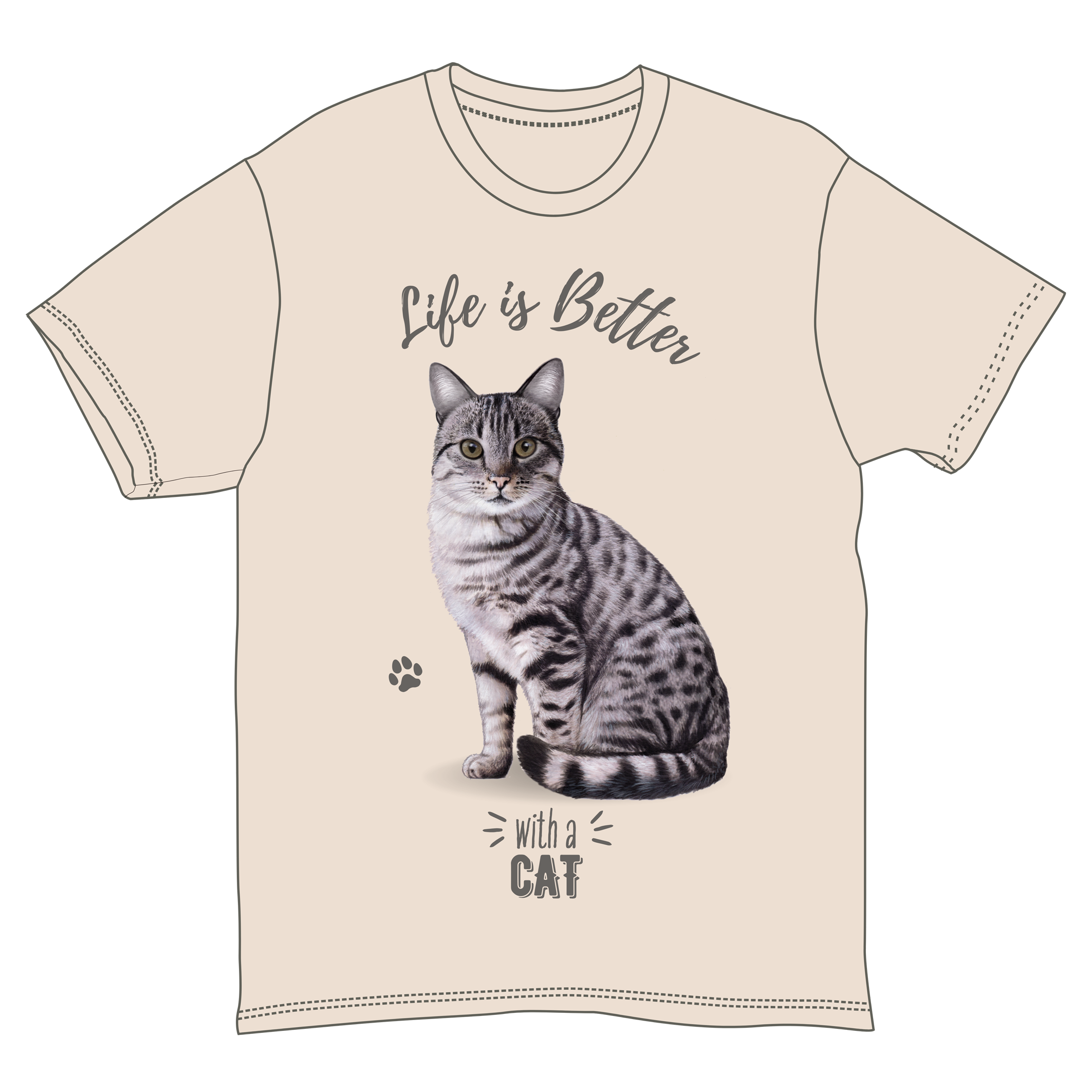 Life is Better with a Tabby Cat T-Shirt -