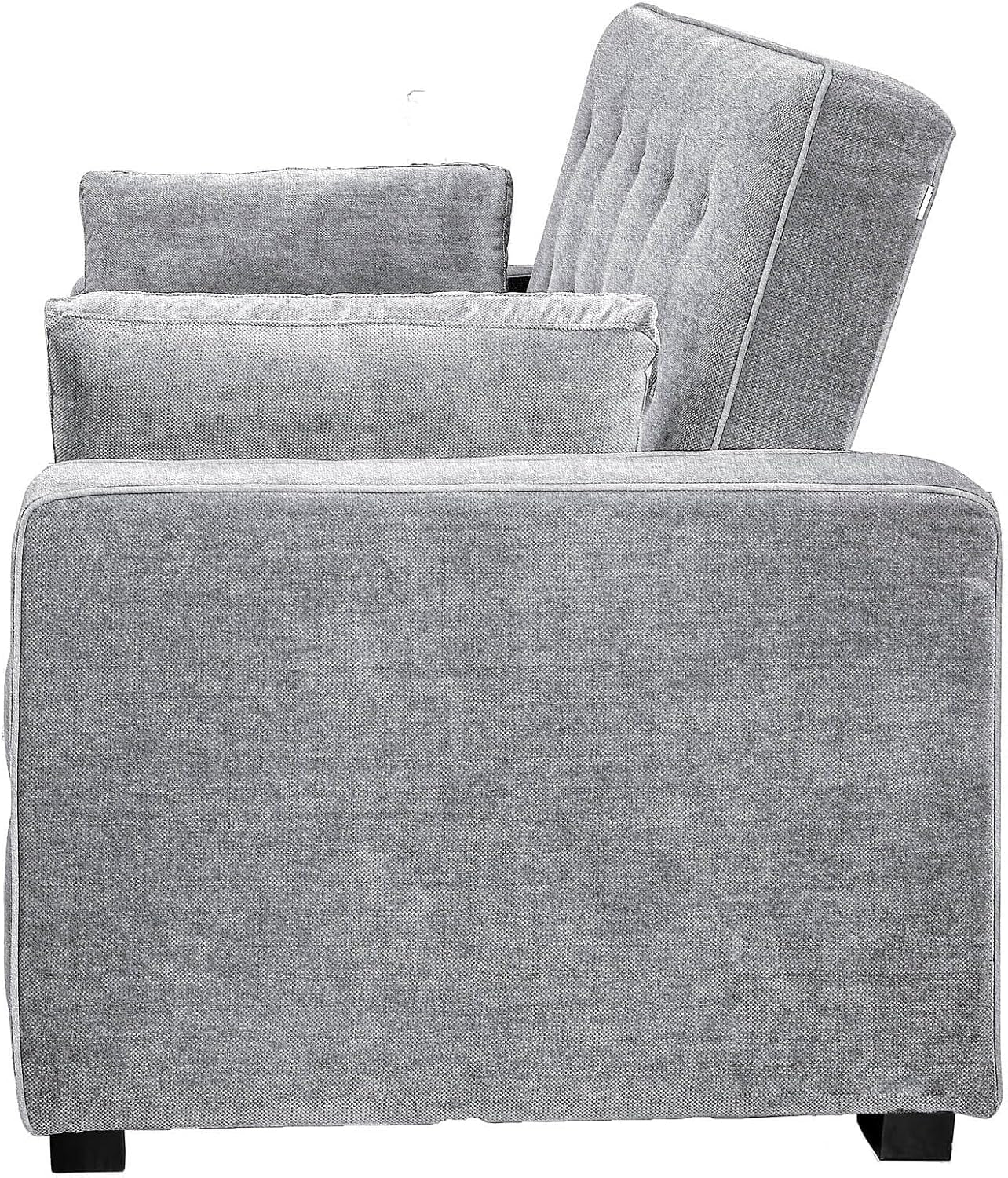 Lifestyle Solutions Ainsley Full Size Convertible Loveseat Light Grey