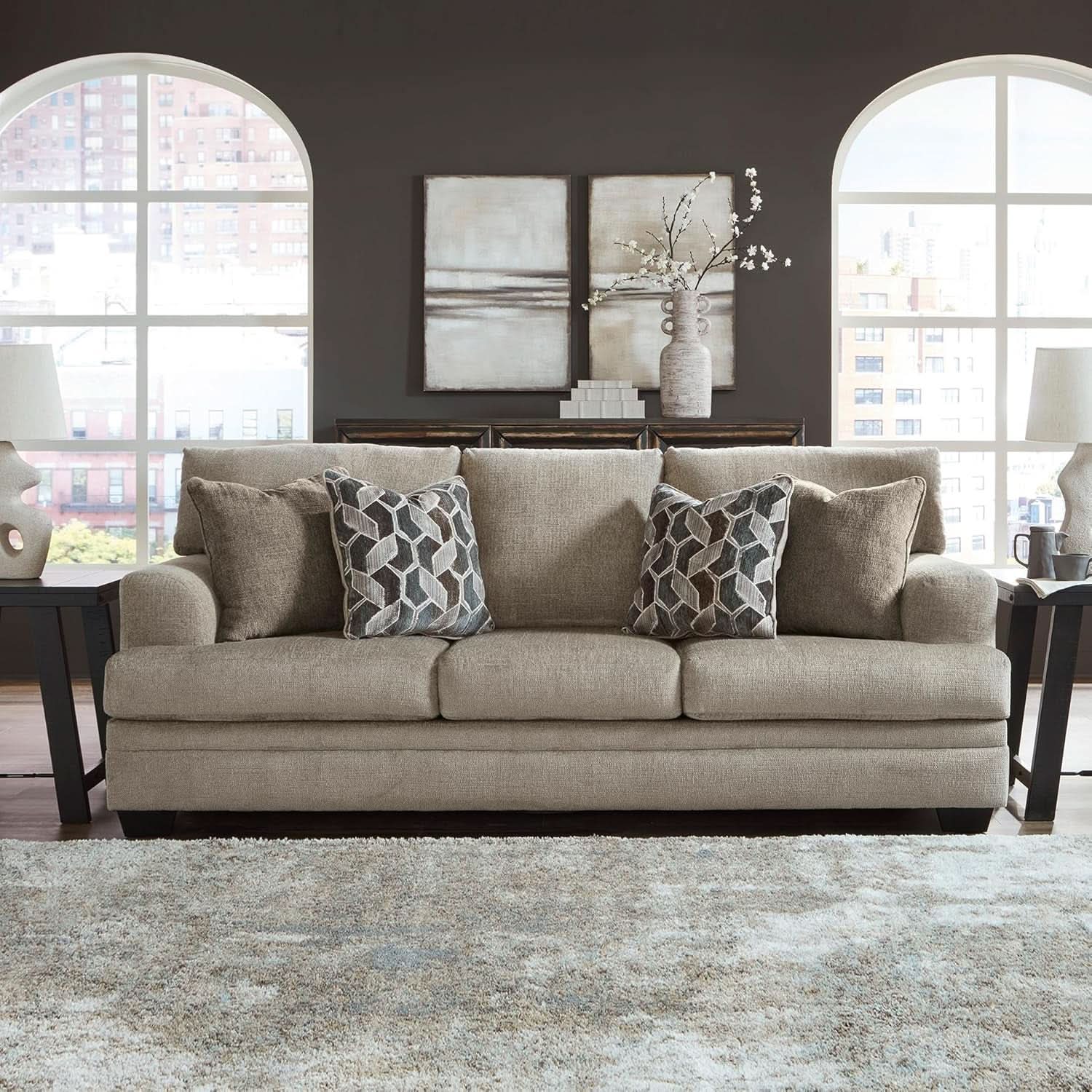 Light Brown Queen Convertible Sofa Sleeper MemoryFoam
