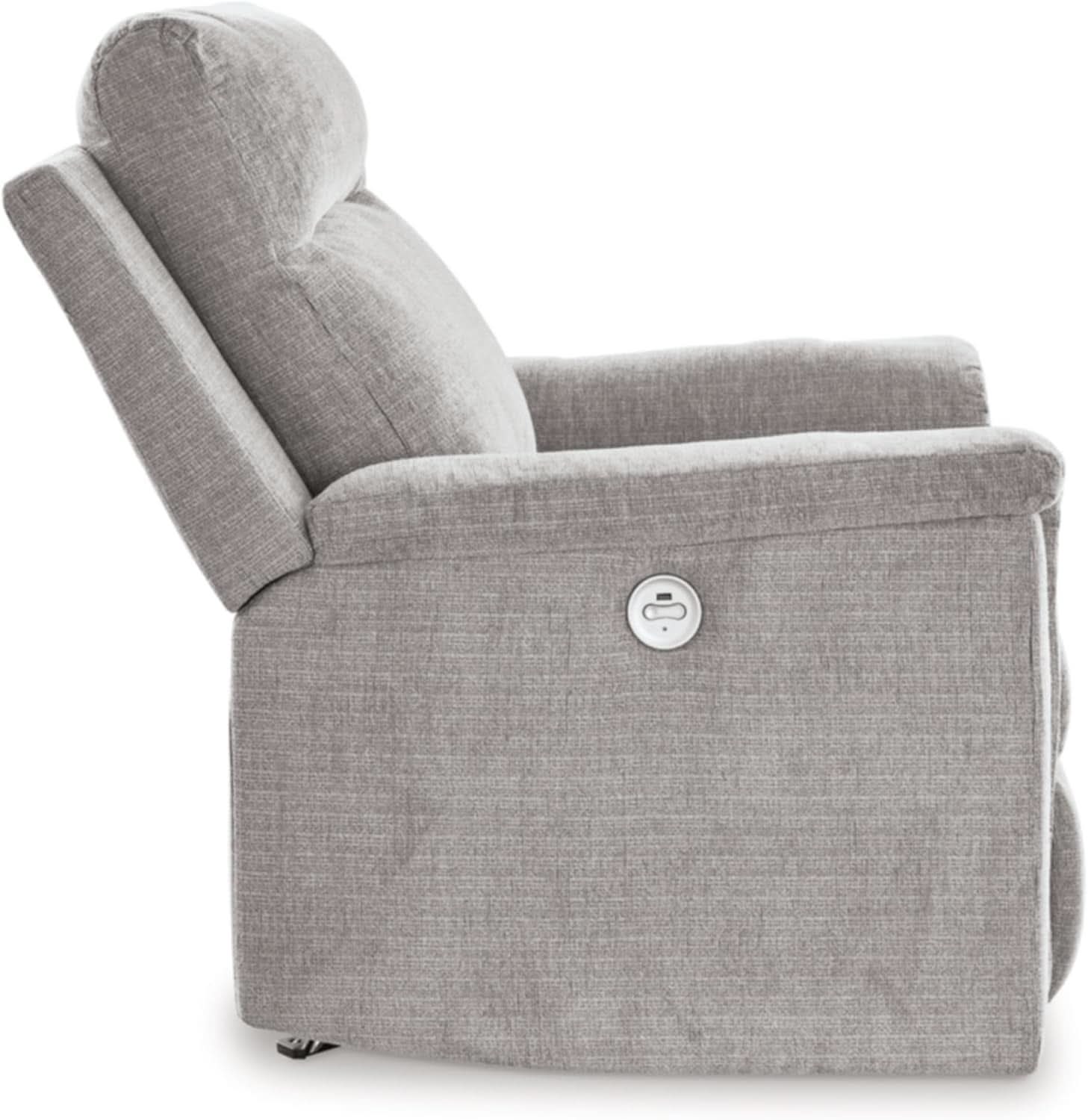 Light Gray Casual Power Rocker Recliner With USB Port
