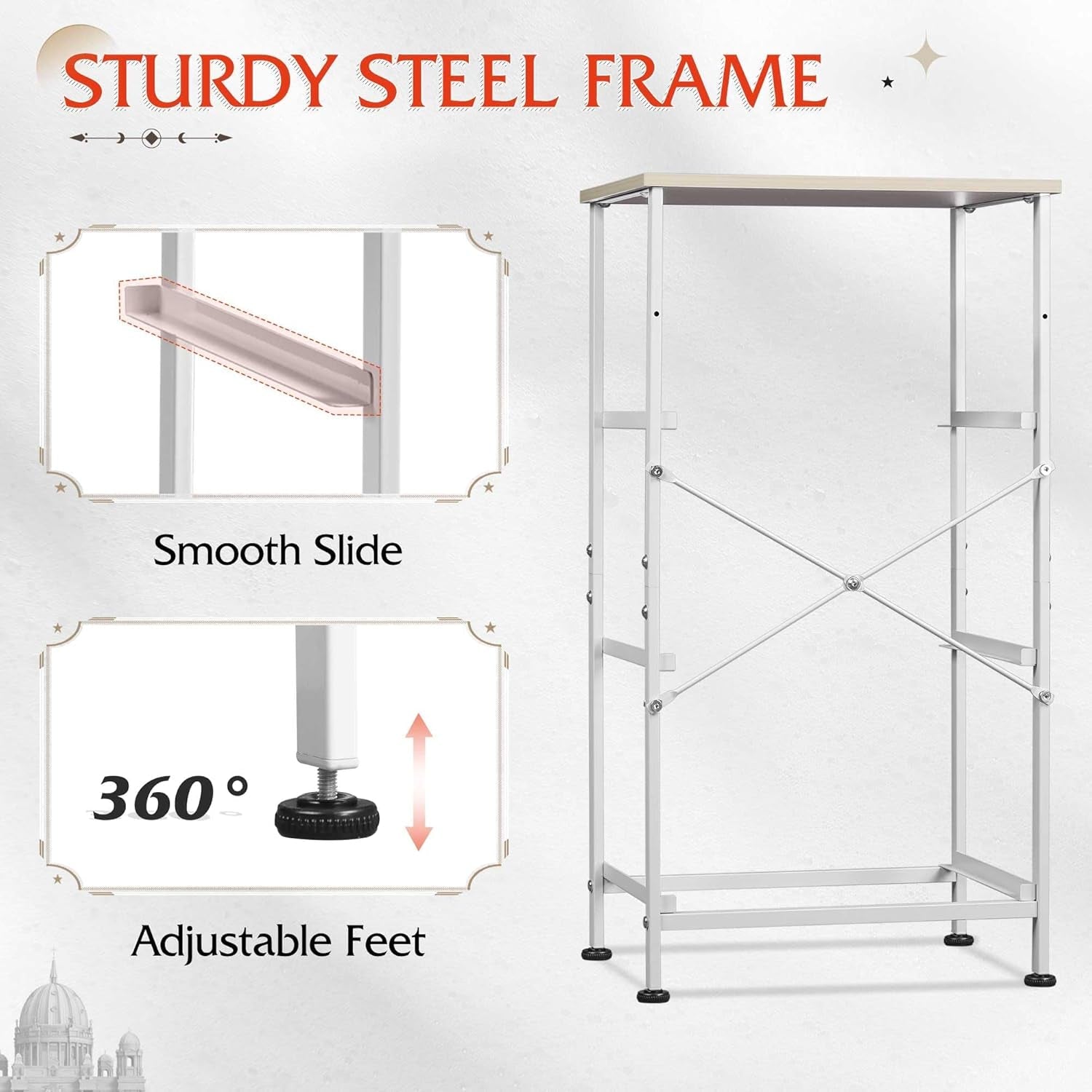 Light Grey Nightstand With 3 Drawers For Bedroom Hallway