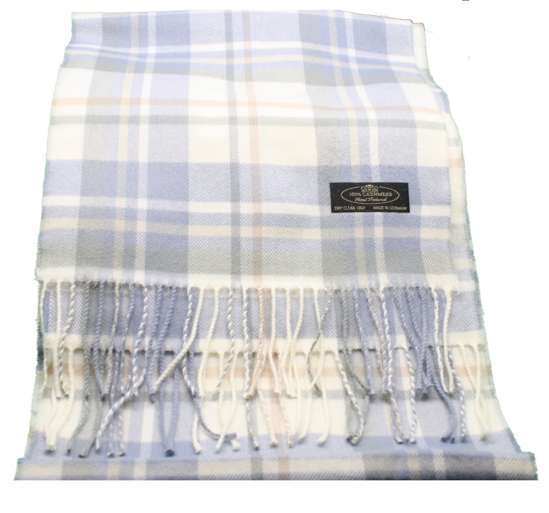 Light Plaid Cashmere Scarf