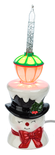 Light Up Bubble Light Snowman Figurine