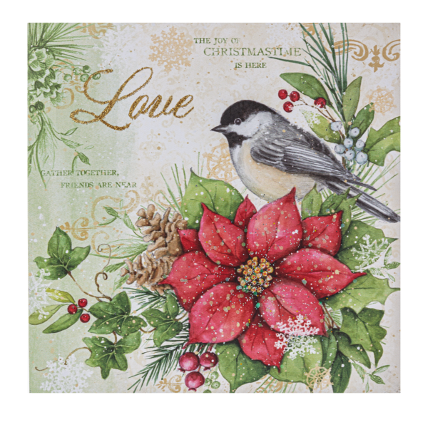 Light Up Winter Bird Canvas Wall Decor - Chickadee