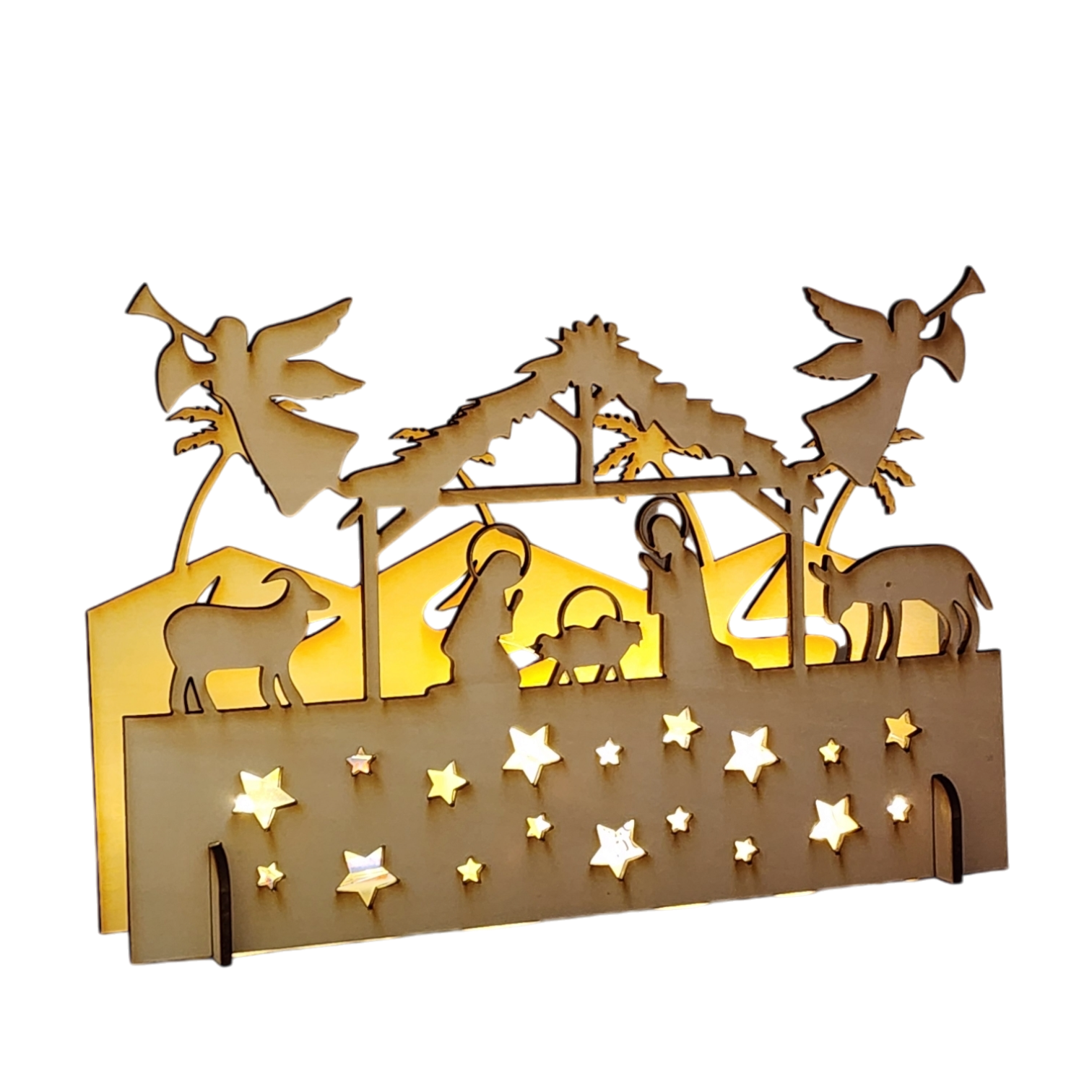 Lighted 3D Laser-cut Nativity