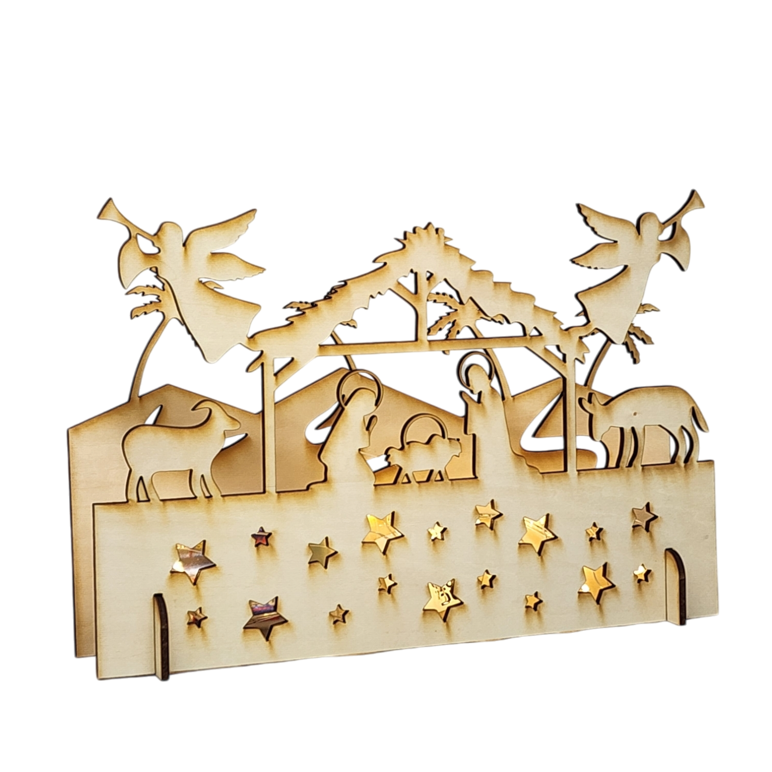 Lighted 3D Laser-cut Nativity
