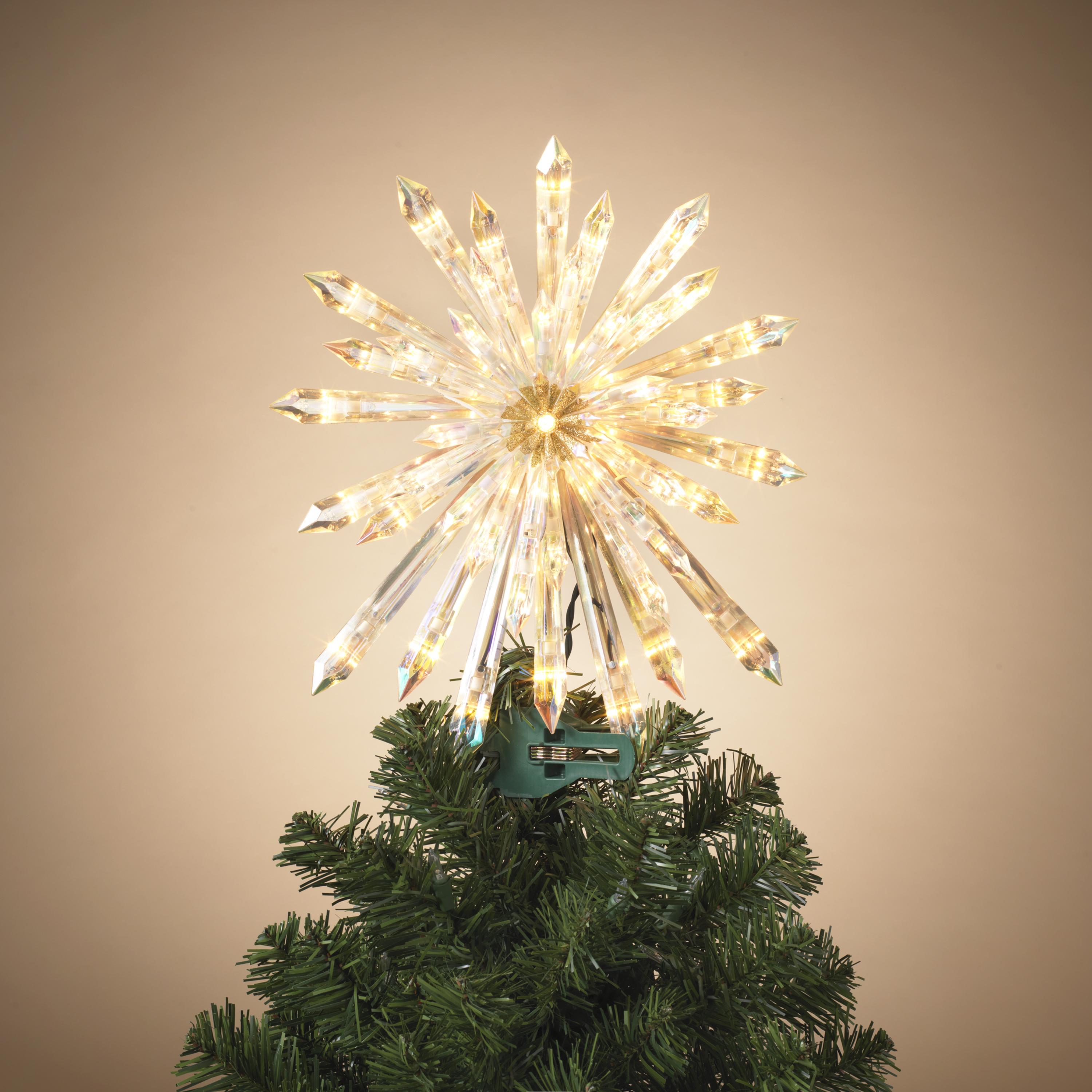 Lighted Acrylic Starburst Tree Topper with 50 Lights