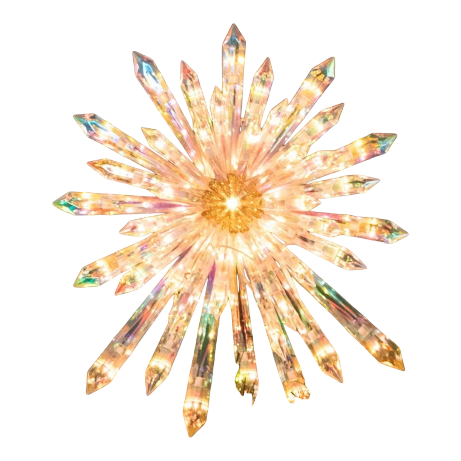 Lighted Acrylic Starburst Tree Topper with 50 Lights