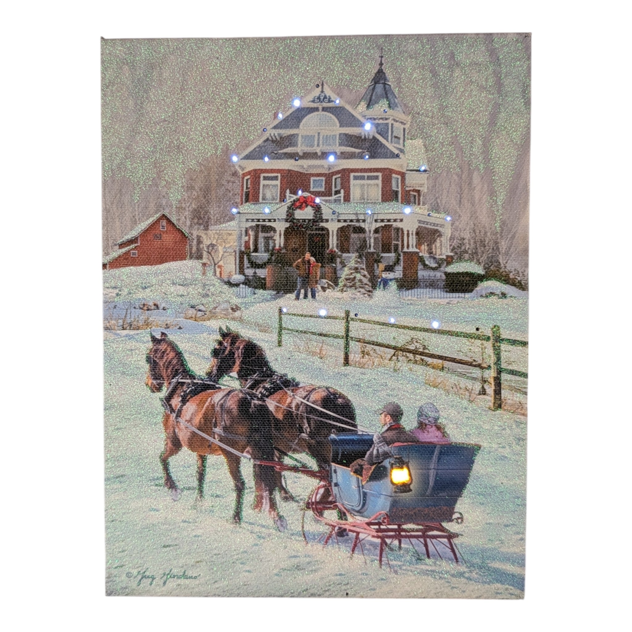 Lighted Easel Artwork - Sleighride