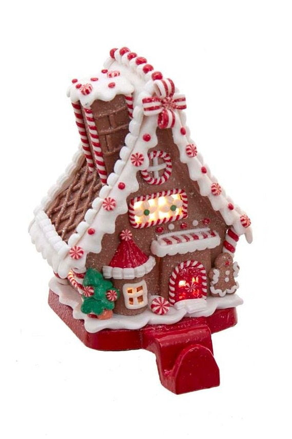 Lighted Gingerbread House Stocking Hanger - House