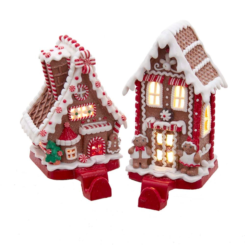 Lighted Gingerbread House Stocking Hanger - House