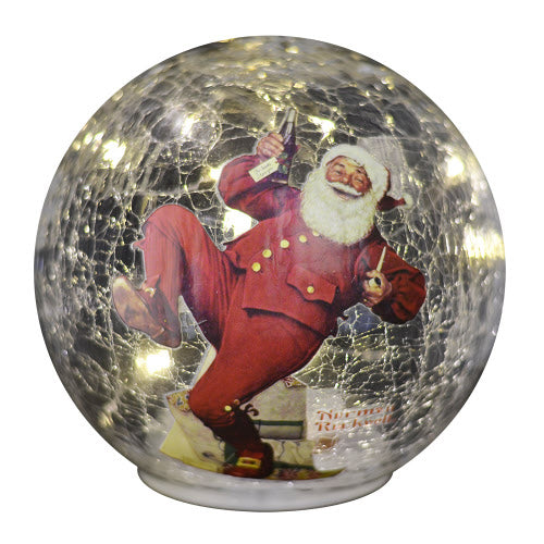 Lighted Globe - Norman Rockwell 'Cola Santa'